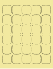 Sheet of 1.456" x 1.456" Pastel Yellow labels
