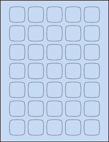 Sheet of 1.2182" x 1.2182" Pastel Blue labels