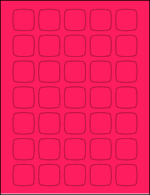 Sheet of 1.2182" x 1.2182" Fluorescent Pink labels