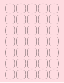Sheet of 1.2182" x 1.2182" Pastel Pink labels