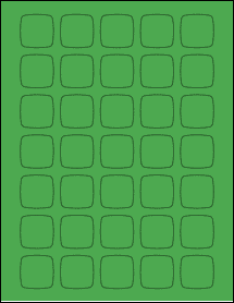 Sheet of 1.2182" x 1.2182" True Green labels