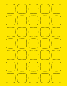 Sheet of 1.2182" x 1.2182" True Yellow labels