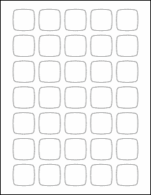 Sheet of 1.2182" x 1.2182" Standard White Matte labels