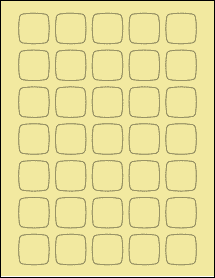 Sheet of 1.2182" x 1.2182" Pastel Yellow labels