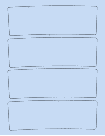 Sheet of 7.2972" x 2.3974" Pastel Blue labels
