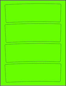 Sheet of 7.2972" x 2.3974" Fluorescent Green labels