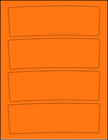 Sheet of 7.2972" x 2.3974" Fluorescent Orange labels