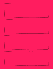 Sheet of 7.2972" x 2.3974" Fluorescent Pink labels