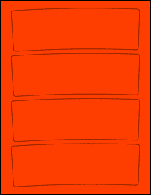 Sheet of 7.2972" x 2.3974" Fluorescent Red labels