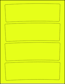 Sheet of 7.2972" x 2.3974" Fluorescent Yellow labels