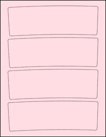 Sheet of 7.2972" x 2.3974" Pastel Pink labels