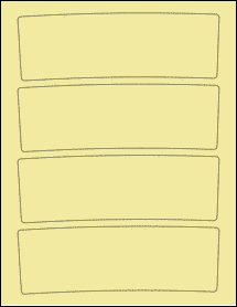 Sheet of 7.2972" x 2.3974" Pastel Yellow labels