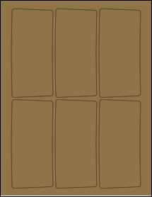 Sheet of 2.3471" x 4.987" Brown Kraft labels