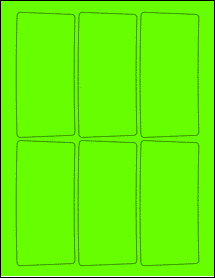 Sheet of 2.3471" x 4.987" Fluorescent Green labels