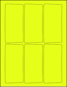 Sheet of 2.3471" x 4.987" Fluorescent Yellow labels