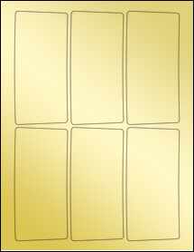 Sheet of 2.3471" x 4.987" Gold Foil Laser labels