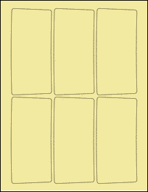 Sheet of 2.3471" x 4.987" Pastel Yellow labels
