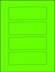 Sheet of 5.9895" x 2.056" Fluorescent Green labels