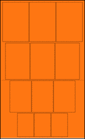 Sheet of 2.6722" x 4" Fluorescent Orange labels