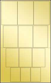 Sheet of 2.6722" x 4" Gold Foil Laser labels