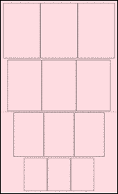 Sheet of 2.6722" x 4" Pastel Pink labels