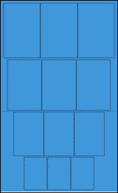 Sheet of 2.6722" x 4" True Blue labels