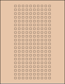Sheet of 0.25" x 0.25" Light Tan labels
