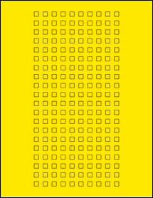 Sheet of 0.25" x 0.25" True Yellow labels