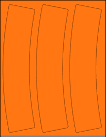 Sheet of 2.5749" x 10.3397" Fluorescent Orange labels