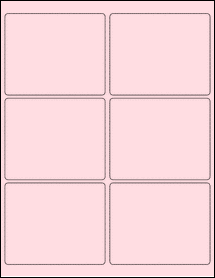 Sheet of 4" x 3.25" Pastel Pink labels