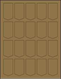 Sheet of 1.3182" x 2.3582" Brown Kraft labels