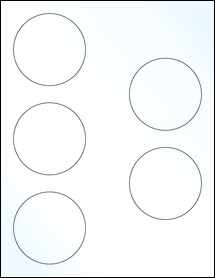 Sheet of 2.875" Circle Clear Gloss Inkjet labels