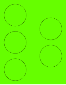 Sheet of 2.875" Circle Fluorescent Green labels