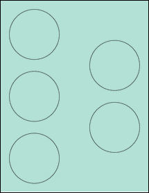 Sheet of 2.875" Circle Pastel Green labels