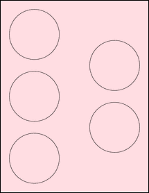 Sheet of 2.875" Circle Pastel Pink labels