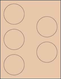 Sheet of 2.875" Circle Light Tan labels