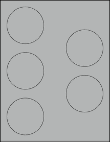 Sheet of 2.875" Circle True Gray labels