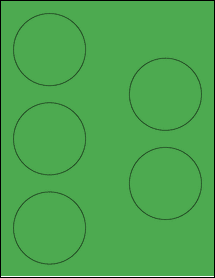 Sheet of 2.875" Circle True Green labels