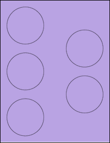 Sheet of 2.875" Circle True Purple labels