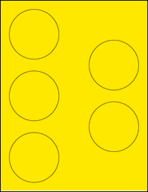 Sheet of 2.875" Circle True Yellow labels