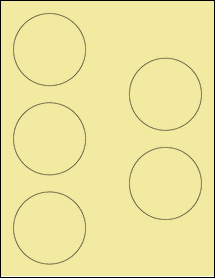 Sheet of 2.875" Circle Pastel Yellow labels