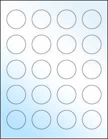 Sheet of 1.5" Circle White Gloss Inkjet labels