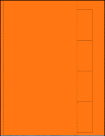 Sheet of 6" x 11" Custom Fluorescent Orange labels