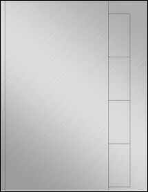 Sheet of 6" x 11" Custom Weatherproof Silver Polyester Laser labels