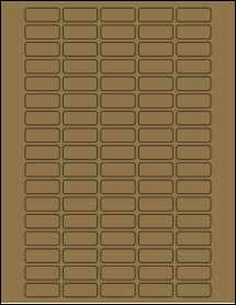 Sheet of 1.25" x 0.5" Brown Kraft labels