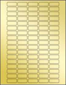 Sheet of 1.25" x 0.5" Gold Foil Inkjet labels