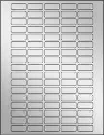 Sheet of 1.25" x 0.5" Silver Foil Inkjet labels