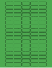 Sheet of 1.25" x 0.5" True Green labels