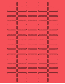 Sheet of 1.25" x 0.5" True Red labels