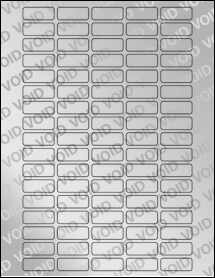 Sheet of 1.25" x 0.5" Void Silver Polyester labels